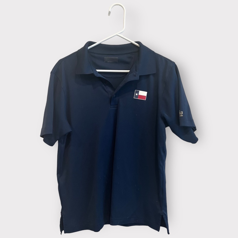 Men’s Columbia PFG Navy Shirt with Texas Flag SIZE Small